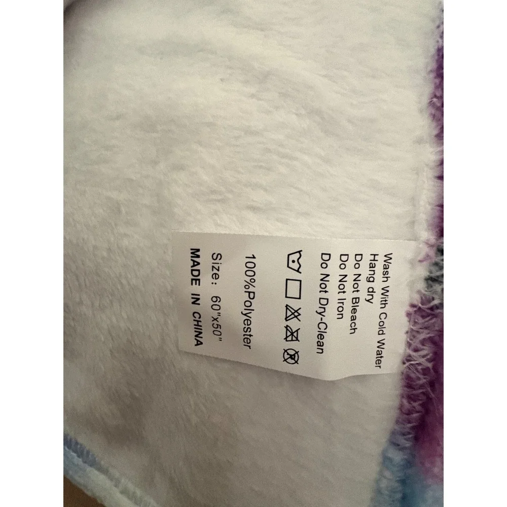 Disney‎ Frozen Anna Elsa Olaf Plush Throw Blanket Blue Purple 60x50